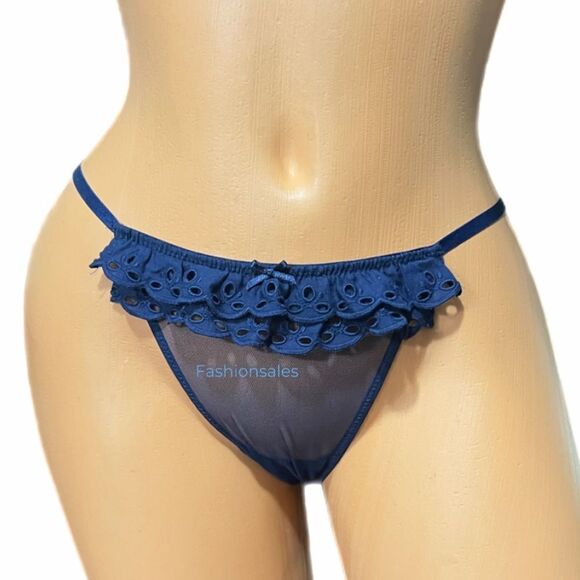 Victorias Secret Dream Angels Sexy Sheer Mesh Eyelet Lace String Bikini panty S - Picture 2 of 7